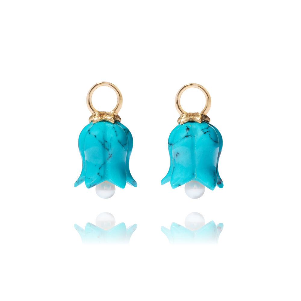 18ct Gold Turquoise Tulip Earring Drops | Annoushka jewelley